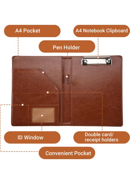 A5 Belge Çantası Dosya Klasör Pano Iş Ofis Finans Okul Malzemeleri (Kahverengi) (Yurt Dışından) indirimleri