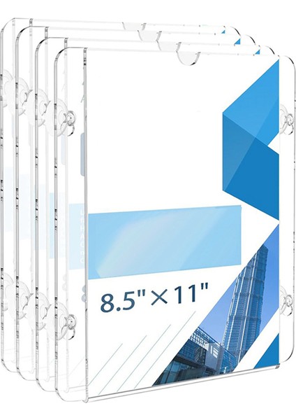 Akrilik Tabela Tutucu 8,5X11 Inç, Akrilik Ekran Standı Şeffaf Duvara Monte Reklam Ekran Çerçevesi, Akrilik Tabela Tutucu 4 Adet (Yurt Dışından)