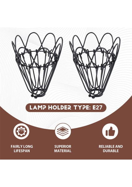 Ayarlanabilir Tel Kafes Abajur, 2'li Paket Metal Kuş Kafesi Ampul Koruyucu Ada Kolye Aydınlatma Armatürü Düşen Lamba Tutucu (Yurt Dışından) fırsatları