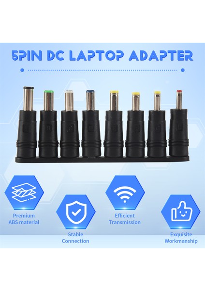 Evrensel 1 Set = 8 Adet / Set 5 Pinli Jak Fişleri Dc Dizüstü Bilgisayar Ac Güç Adaptörü Uçları Bilgisayar Dizüstü Bilgisayar Için Konnektörler (Yurt Dışından) fırsatları