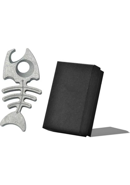 Titanyum Alaşımlı Balık Kılçığı Anahtarlık - Çok Işlevli Şişe Açacağı, Açık Hava Etkinlikleri Için Taşınabilir Kolye Hediyesi (Yurt Dışından)