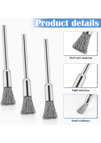 Temiz Uçlu Fırça Kalem Tel Ucu, Genişletilmiş Küçük Tel Fırça Pas Boya Temizleme Matkap Ucu Parlatma Döner Alet Aksesuarları (Yurt Dışından) modelleri