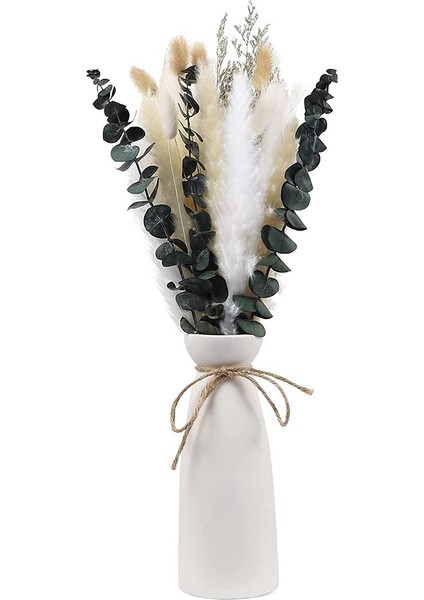 25 Adet Kurutulmuş Çiçekler Pampas Çim Buketi Hazar Çiçekleri Mix Buket, Boho Odası Ev Düğün Yatak Odası Için Düzenlemeler (Yurt Dışından)