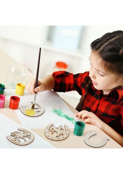 48 Adet At Nalı Şekli Ahşap Kesikler El Sanatları Için Bitmemiş Ahşap At Nalı Küçük Kovboy Parti Süslemeleri (Yurt Dışından) modelleri