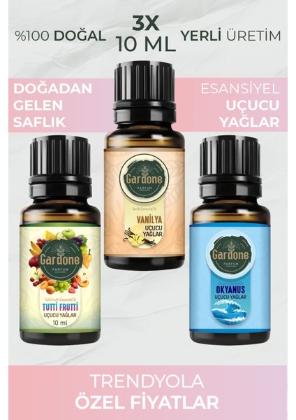 Tutti Frutti Okyanus Vanilya Uçucu Yağ Buhurdanlık Yağı Doğal Yağlar Oda Kokusu Difüzör Yağ 10ML