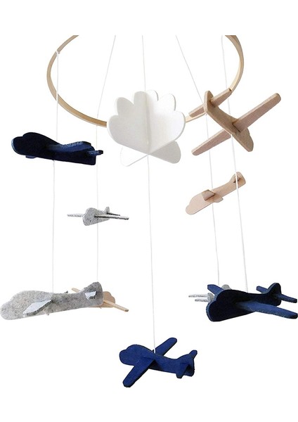 Beşik Mobil Uçaklar ve Bulut Çocuk Odası Dekorasyonu Gri ve Beyaz, Lacivert, Taba Erkek Çocuklar Için Bebek Beşiği Mobil (Yurt Dışından) fırsatları