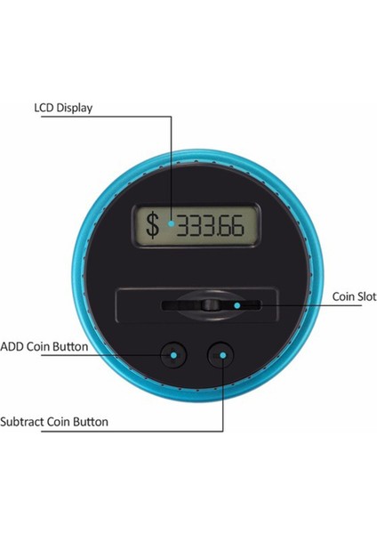 Adet Kuma Para Kutusu Kavanoz 1.8l Sayaç Dijital LCD Sayma Para Para Kutusu Paraları Saklama Kutusu Kavanoz, D (Yurt Dışından)