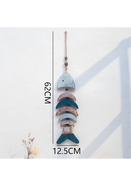 Ahşap Balık Dekor Asılı Balık El Oyması Balık Duvar Dekoru Deniz Tema Plaj Teması-Göl Evi Asılı Süsleme B (Yurt Dışından)