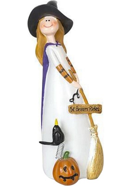 Cadılar Bayramı Cadı Heykelcikleri ve Heykelleri Ev Dekoru Reçine Cadılar Sevimli Heykeli A (Yurt Dışından)