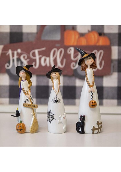 Cadılar Bayramı Cadı Heykelcikleri ve Heykelleri Ev Dekoru Reçine Cadılar Sevimli Heykeli A (Yurt Dışından) fırsatları