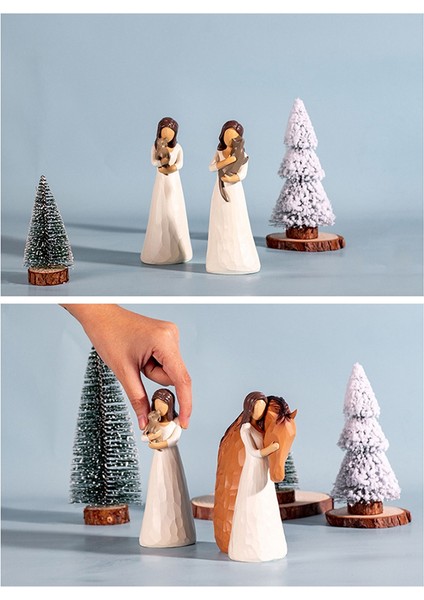 Reçine Heykel Evcil Hayvan Tutarken, Aile Hediye Heykelleri ve Dekorasyonları, Yatak Odası Oturma Odası Masa Üstü Dekoratif Hediye-Kedi (Yurt Dışından) modelleri