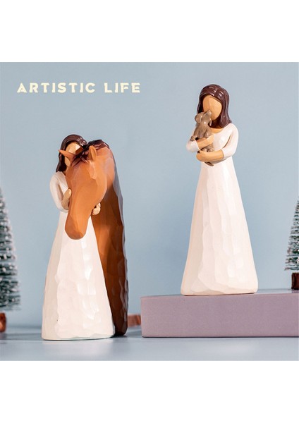 Reçine Heykel Evcil Hayvan Tutarken, Aile Hediye Heykelleri ve Dekorasyonları, Yatak Odası Oturma Odası Masa Üstü Dekoratif Hediye-Kedi (Yurt Dışından) fırsatları