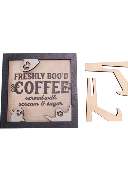 Cadılar Bayramı Dekoru, Kadınlar Erkekler Için Cadılar Bayramı Hediyeleri, Standlı Kahve Ahşap Plak, Cadılar Bayramı Için Ev Dekoru Ahşap Tabela (Yurt Dışından) modelleri