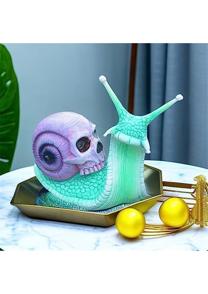 Cadılar Bayramı Kafatası Salyangozu, Kafatası Heykeli, Ev Dekoru Reçine El Sanatları Açık Bahçe Dekorasyonu Kafatası Sanat Heykeli Süsleme C (Yurt Dışından) fiyatları