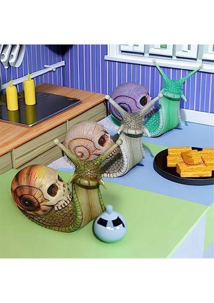 Cadılar Bayramı Kafatası Salyangozu, Kafatası Heykeli, Ev Dekoru Reçine El Sanatları Açık Bahçe Dekorasyonu Kafatası Sanat Heykeli Süsleme C (Yurt Dışından) fırsatları