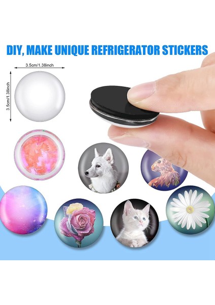 Dıy El Sanatları Setleri Için Buzdolabı Mıknatısları Şeffaf Kubbeli Yuvarlak Manyetik Diskler Cabochons Cam Mıknatıslar Diskler (48 Takım) (Yurt Dışından) modelleri