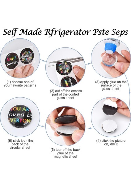 Dıy El Sanatları Setleri Için Buzdolabı Mıknatısları Şeffaf Kubbeli Yuvarlak Manyetik Diskler Cabochons Cam Mıknatıslar Diskler (48 Takım) (Yurt Dışından) fırsatları