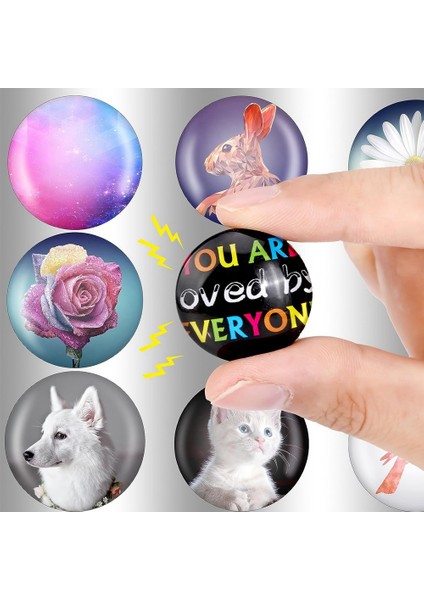 Dıy El Sanatları Setleri Için Buzdolabı Mıknatısları Şeffaf Kubbeli Yuvarlak Manyetik Diskler Cabochons Cam Mıknatıslar Diskler (48 Takım) (Yurt Dışından) indirimleri