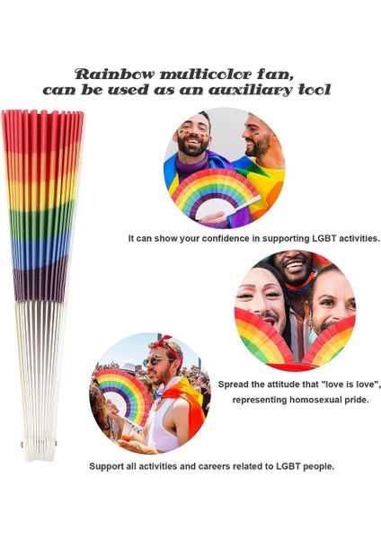 Gökkuşağı Fan Pride Katlanır El Hayranları Gay Pride Aksesuarları Gökkuşağı Aksesuarları Süslemeleri Pride Ayı (Yurt Dışından) fırsatları