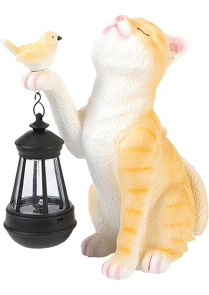 Güneş Dekor Hayvan Lambası Sevimli Güneş Küçük Kediler Lambası Reçine Mini Kediler Açık Fener Bahçe Avlu Balkon Süs Işıkları (Yurt Dışından)