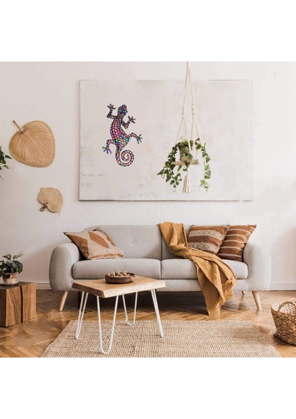 Metal Gecko Duvar Sanatı Dekoru Kertenkele Sanatı Açık Bahçe Veranda Ev Patio Çim Çit Dekorasyonları Duvar Için Asılı - E (Yurt Dışından) indirimleri