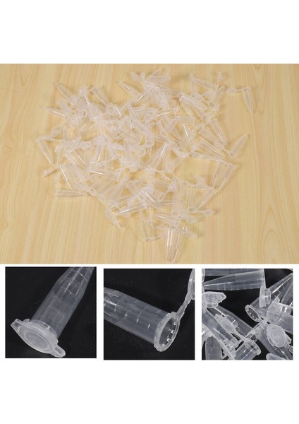 100 Adet 1.5ml Lab Mini Plastik Test Tüpü Santrifüj Şişesi Çıtçıtlı Kapak 42X11MM Şeffaf (Yurt Dışından) indirimleri