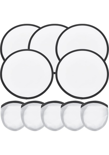 Adet Katlanabilir Uçan Disk Fanlar 9.8 Inç Süblimasyon Fanlar Polyester Siyah Kenar Katlanır Fan Seti Çanta ile Parti Siyah (Yurt Dışından)