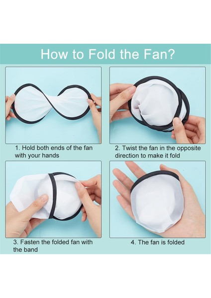 Adet Katlanabilir Uçan Disk Fanlar 9.8 Inç Süblimasyon Fanlar Polyester Siyah Kenar Katlanır Fan Seti Çanta ile Parti Siyah (Yurt Dışından) fiyatları