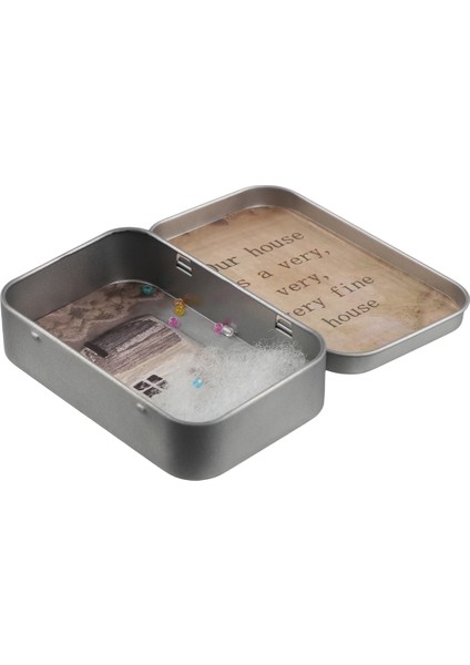 Eski Bir Teneke Kutuda Minyatür Ahşap Sahne. Benzersiz El Yapımı Ev Hediyesi Teneke Kutu Diorama Geri Dönüştürülmüş Teneke Kutu Hediye C (Yurt Dışından) modelleri