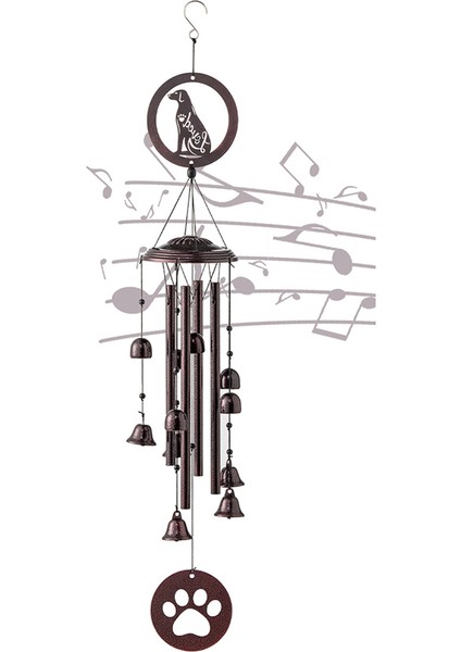 Açık Hava Rüzgar Çanları, Anma Hediyeleri/yeni Ev Taşıma Hediyeleri, Açık ve Kapalı Alan Kullanımı Için Metal Rüzgar Çanları Köpek (Yurt Dışından)