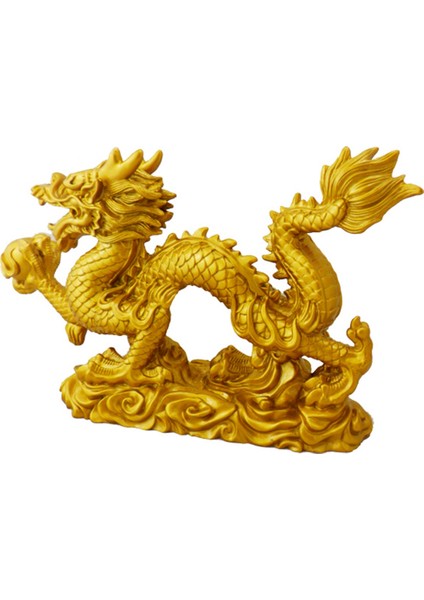 Çin Zodyak Altın Ejderha Heykeli Hayvan Dekorasyon Ev Dekorasyon (Yurt Dışından)