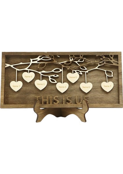 Ahşap Aile Ağacı Plaka Dekorasyonu Oymalı Aile Ismi Süslemeleri Anneler Günü Hediyesi 7 Isim (Yurt Dışından)