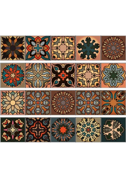 20 Adet 3D Çok Fas Kendinden Yapışkanlı Banyo Mutfak Duvar Merdiven Fayans Etiket (Yurt Dışından)