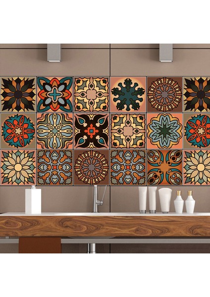 20 Adet 3D Çok Fas Kendinden Yapışkanlı Banyo Mutfak Duvar Merdiven Fayans Etiket (Yurt Dışından) modelleri