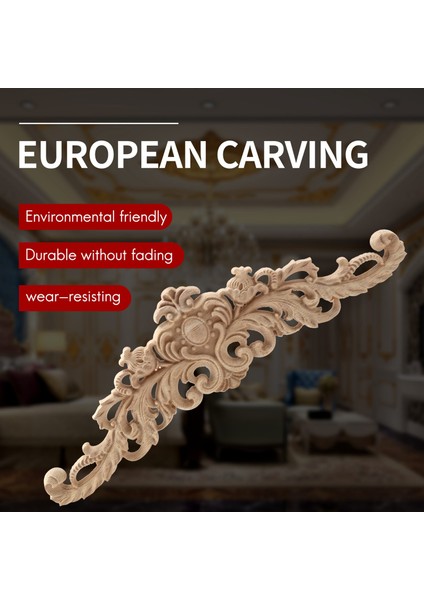 Oyma Doğal Ahşap Aplikler Mobilya Dolabı Boyasız Ahşap Pervaz Çıkartması Eski Ev Dekor Dekoratif (Yurt Dışından) fiyatları