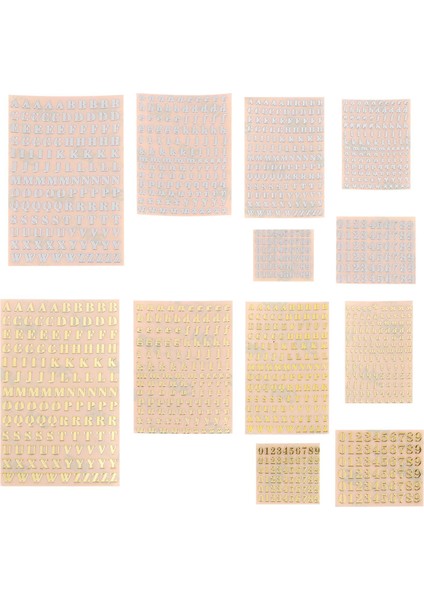 12 Yaprak Mektup Reçine Çıkartmalar, Reçine Sanat Için Küçük Alfabe Numarası Çıkartmalar, Glitter Alaşım Kendinden Yapışkanlı Çıkartmalar (Yurt Dışından)