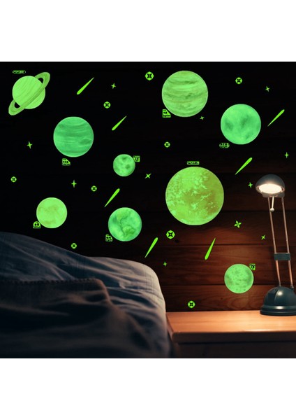 Aydınlık Gezegen Duvar Çıkartmaları, Çocuk Odası Dekorasyon Pencere Parti Hediye Için Dıy Floresan Duvar Çıkartmaları (Yurt Dışından) fiyatları