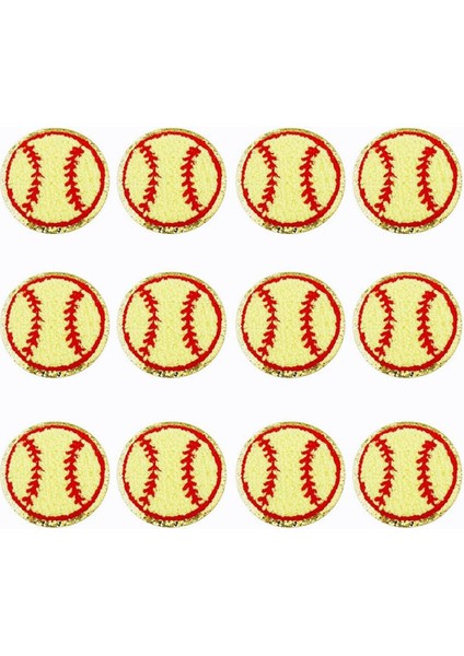 12 Adet Beyzbol Yaması Altın Kenarlı Beyzbol Aplike Beyzbol Ütüyle Yapıştırılan Yamalar Dıy Giyim Onarımı Için (Yurt Dışından)