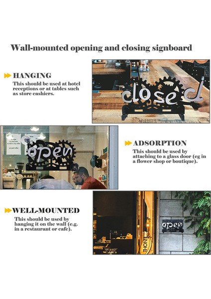 Açık-Kapalı Tabela Asma Kapı Tabelası Yaratıcı Ekipman Mağaza Restoran Oteller Kafeler Duvara Monte Için Ters Çevirme (Yurt Dışından) indirimleri