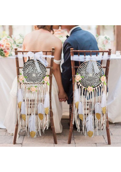 Dokuma Çiçek Tüyler Dreamcatcher Boho Makrome Asılı Dream Catcher Dıy Rüzgar Çanları Duvar Sanatı Düğün Dekorasyon (Yurt Dışından) fırsatları
