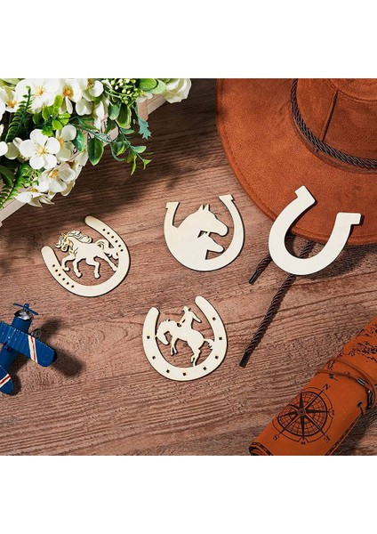 48 Adet At Nalı Şekli Ahşap Kesikler El Sanatları Için Bitmemiş Ahşap At Nalı Küçük Kovboy Parti Süslemeleri (Yurt Dışından) indirimleri