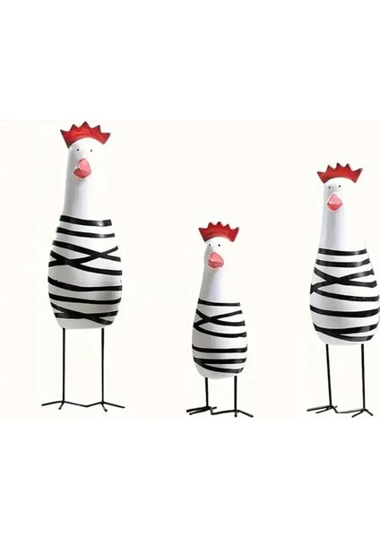 3 Adet El Boyalı Tavuk Süsü Ahşap Tavuk Heykelcik Horoz Hediyeleri (Yurt Dışından) modelleri