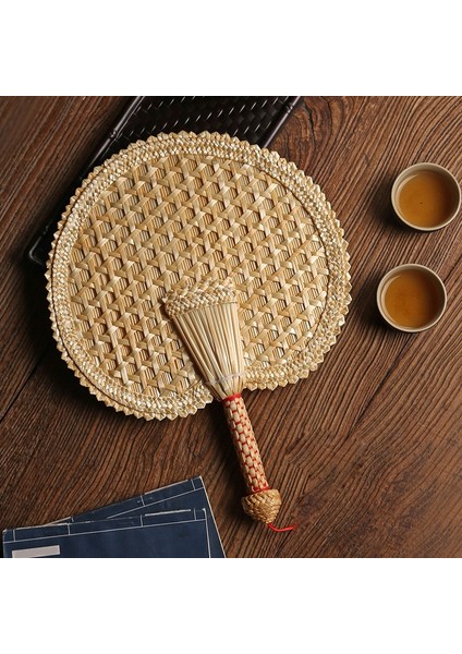 El Dokuma Dokuma Hasır El Yelpazesi Eski Yaz Doğal El Yelpazesi Çevre Dostu El Dokuma Yelpaze Dekoratif Yuvarlak Yelpaze (Yurt Dışından) fiyatları