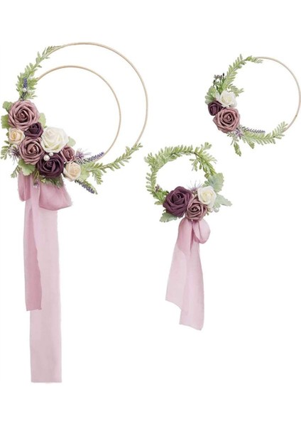 Bambu Çiçek Çember Çelenk Makrome Zanaat Dream Catcher Çemberler Yüzükler Dıy Düğün Çelenk Dekor, Makrome Dream Catcher (Yurt Dışından) fiyatları