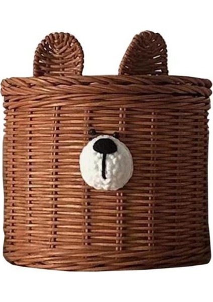 Mendil Kutusu Göz Alıcı Sağlam Yapı Rattan Sevimli Ayı Mendil Tutucu Masaüstü Süsü Ev B Için (Yurt Dışından)