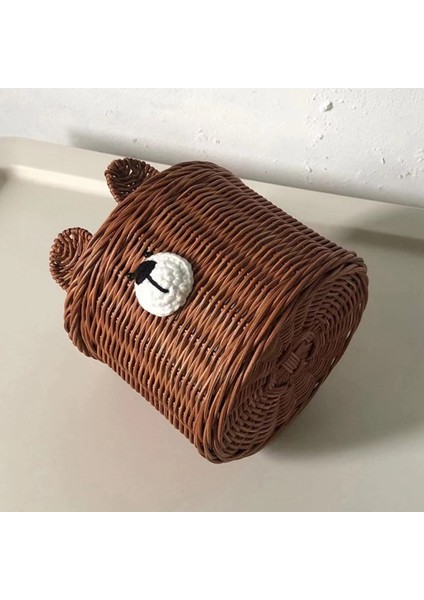 Mendil Kutusu Göz Alıcı Sağlam Yapı Rattan Sevimli Ayı Mendil Tutucu Masaüstü Süsü Ev B Için (Yurt Dışından) fiyatları