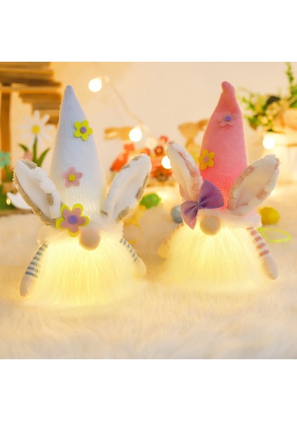 LED Işıklı Paskalya Tavşanı Cüceler Dekor Kız Odası Dekorasyon Isveç Nisse Iskandinav Tomte Cüce Ev Süsler (Yurt Dışından) indirimleri