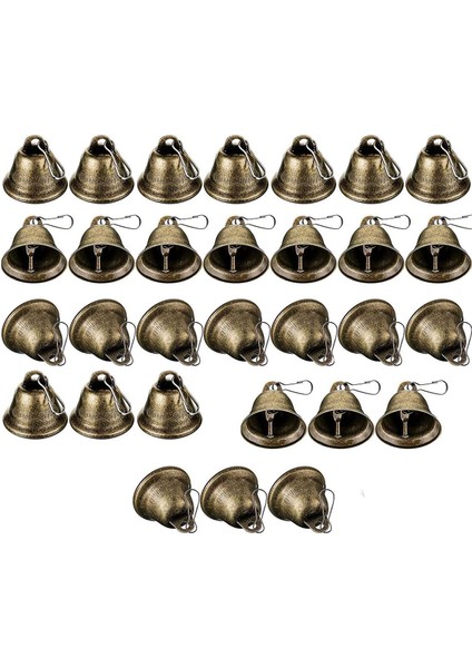 30 Adet Bells Craft Küçük Bells Pirinç Bells Vintage Bells Asılı Rüzgar Çanları Yapma Köpek Eğitimi Için Kancalarla (Yurt Dışından)