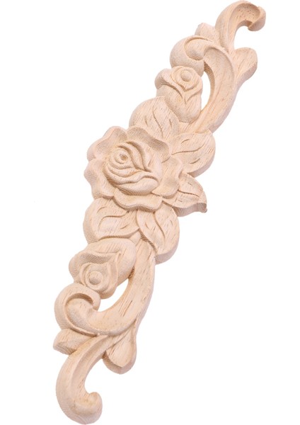 4 Adet 20*5 cm Kauçuk Ahşap Oyma Uzun Onlay Aplike Boyasız Gül Çiçek Kapı Ev Dekor Avrupa Tarzı (Yurt Dışından) indirimleri