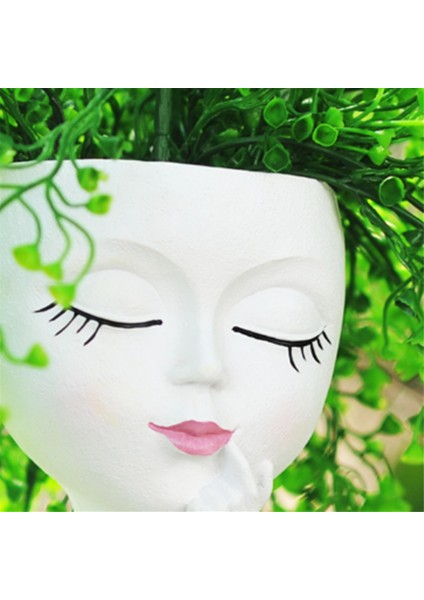 Sevimli Baş Saksı/yüz Saksı, Iç Mekan Bitkileri Için, Kız Yüz Saksı Sevimli Bayan Baş Saksı, Beyaz (Yurt Dışından) modelleri